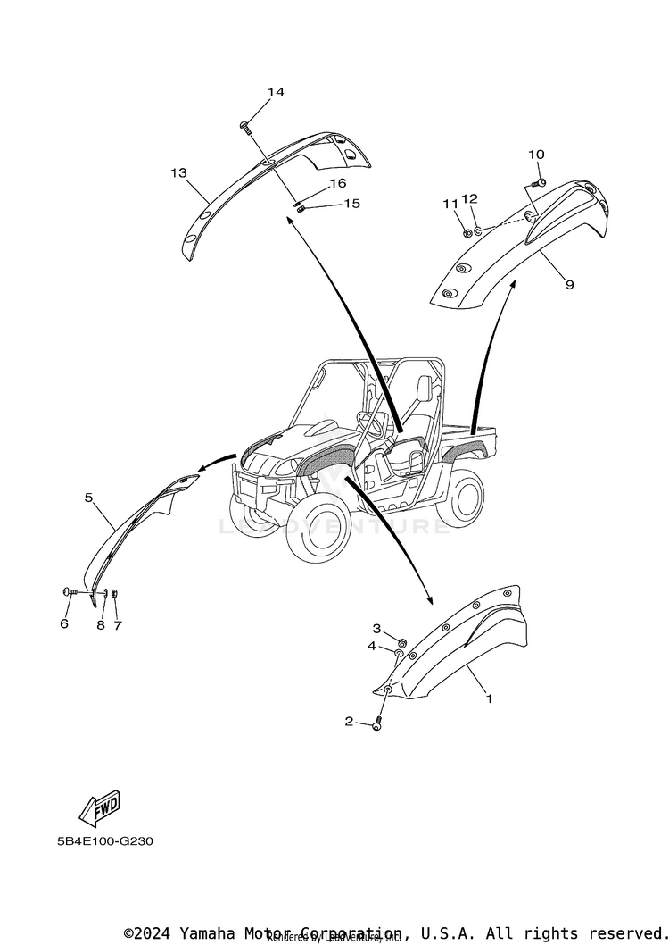 Fender RHINO 700 FI SPORT E - YXR7FSP2Y - 2009 Schematic