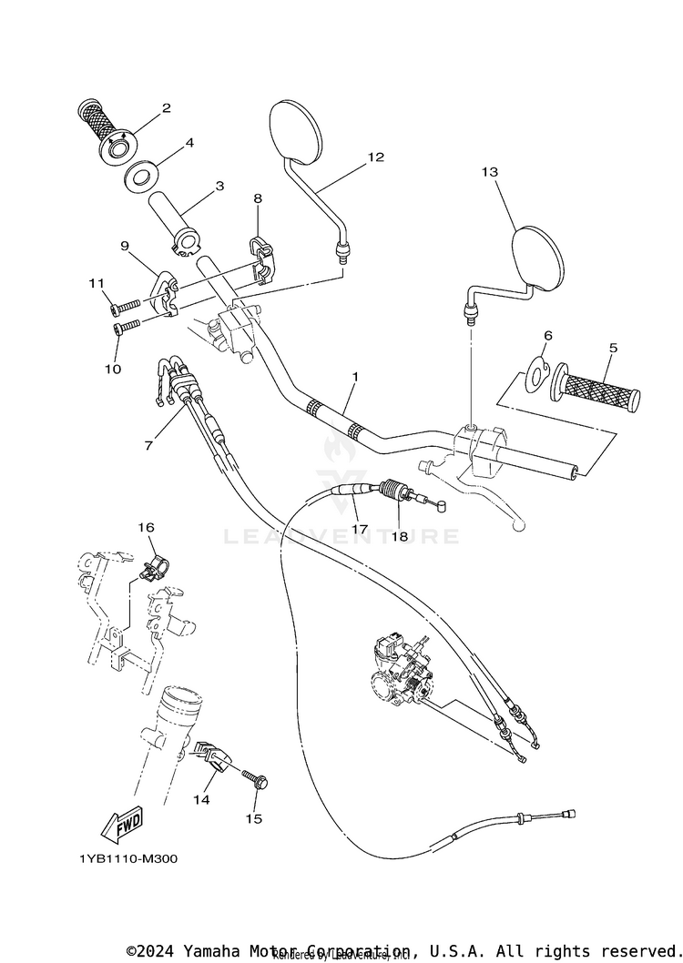 Steering Handle & Cable Schematic