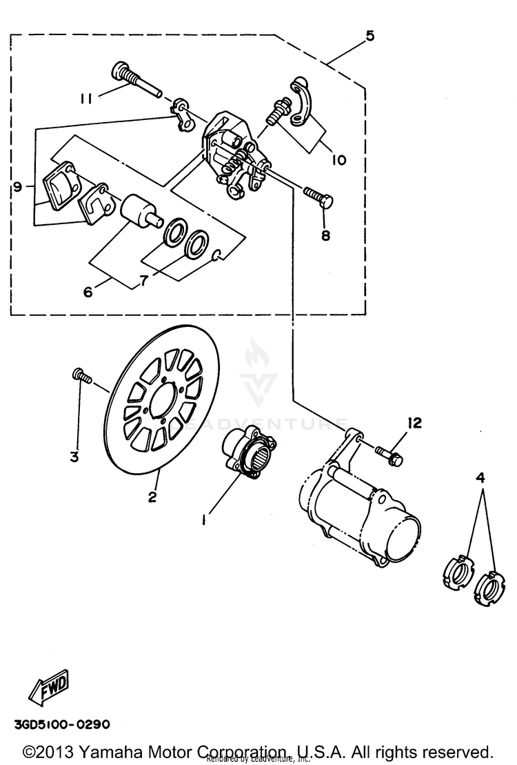 Rear Brake Caliper Schematic