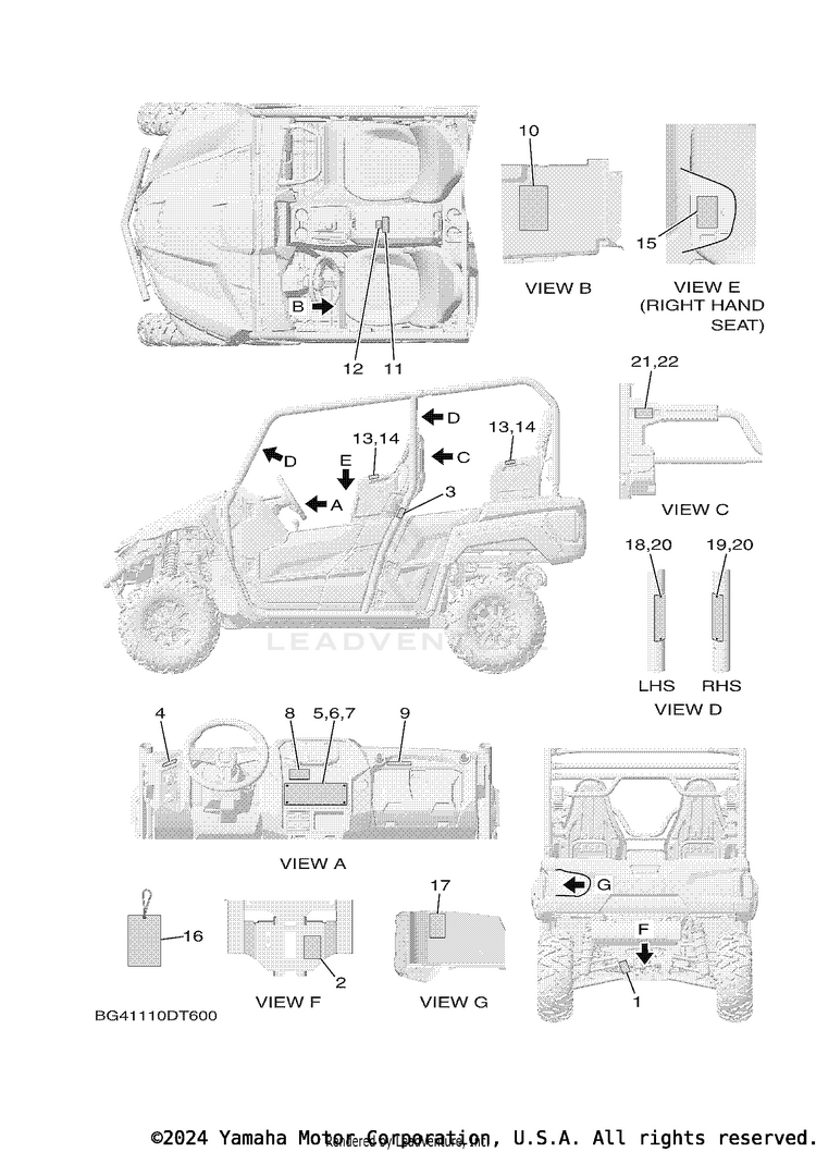Emblem Label 1 WOLVERINE X4 - YXF85WPALW - 2020 Schematic
