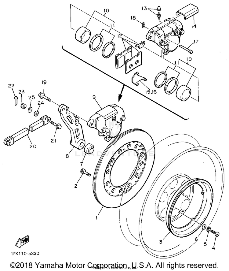 Rear Brake Caliper Schematic