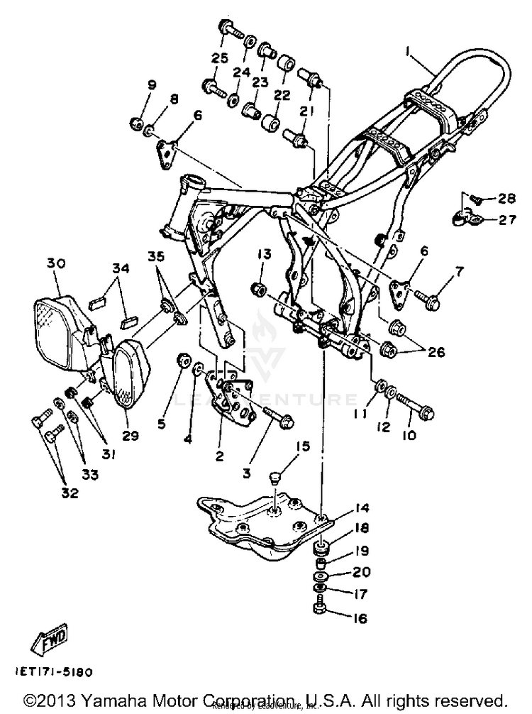 Frame (Non-California Model) Schematic