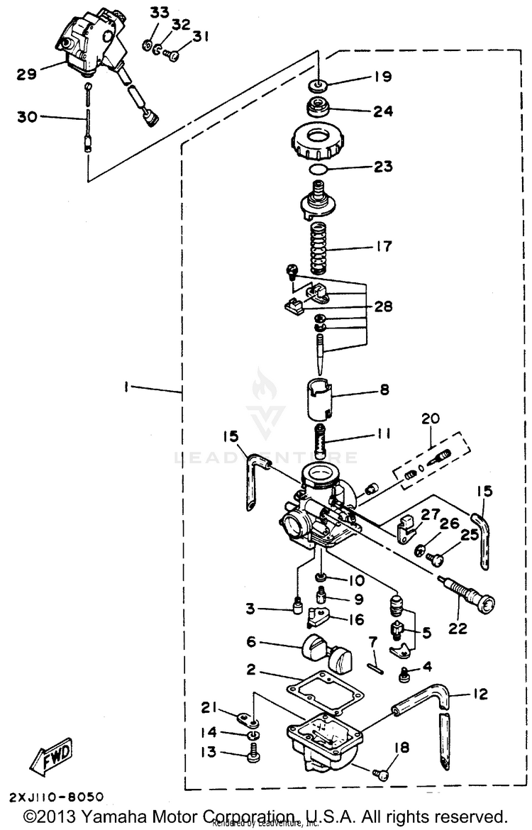 Carburetor BLASTER - YFS200F - 1994 Schematic