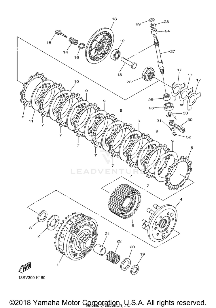 Clutch YZFR6 60TH ANNIVERSARY - YZFR6GCY - 2016 Schematic