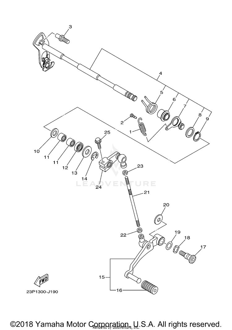 Shift Shaft SUPER TENERE - XTZ12HCL - 2017 Schematic