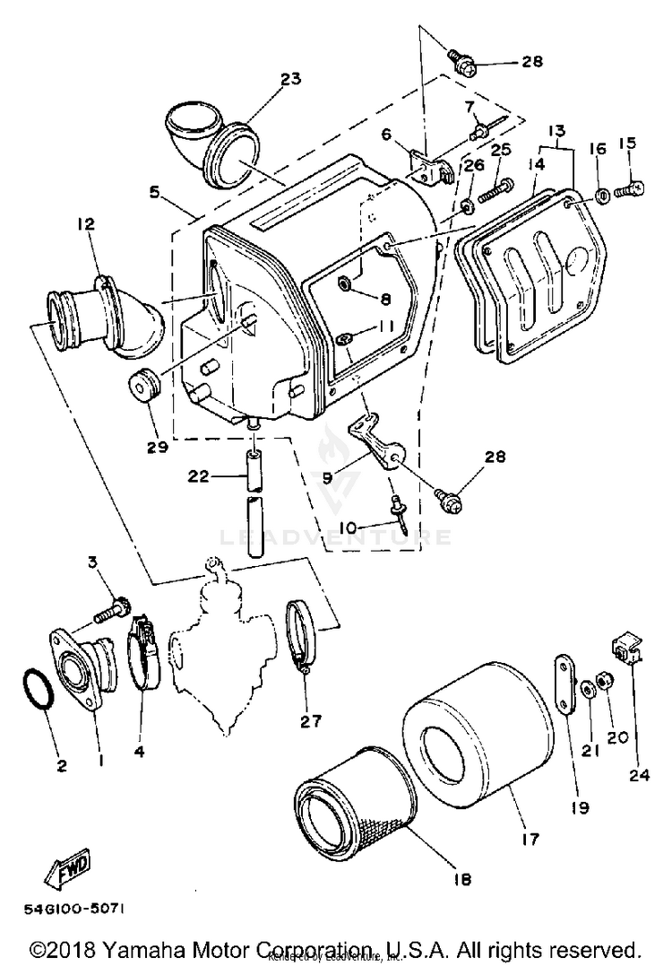 Air Cleaner BIG WHEEL - BW200S - 1986 Schematic