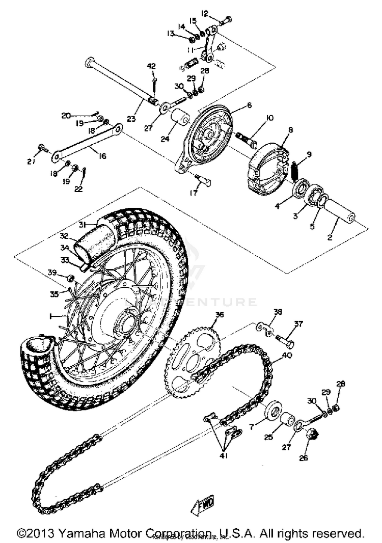 Rear Wheel GT80B - 1975 Schematic