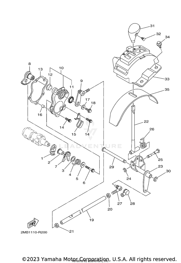 Shift Shaft WOLVERINE - YXE70WDBHG - 2017 Schematic