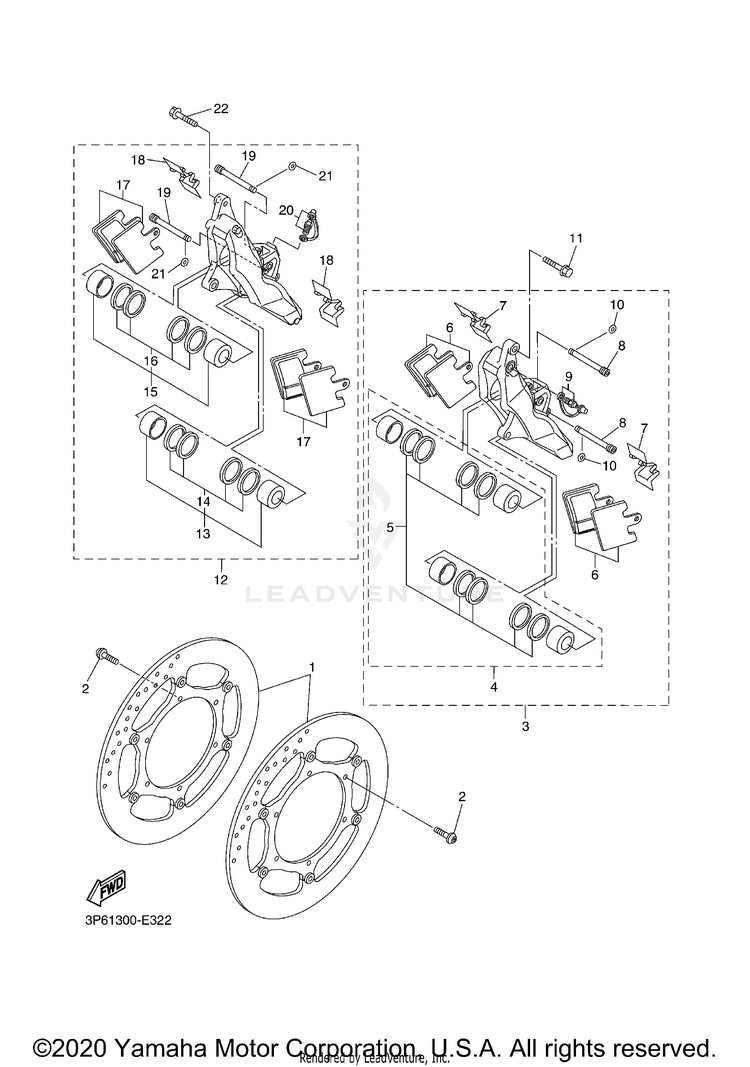 Front Brake Caliper Schematic