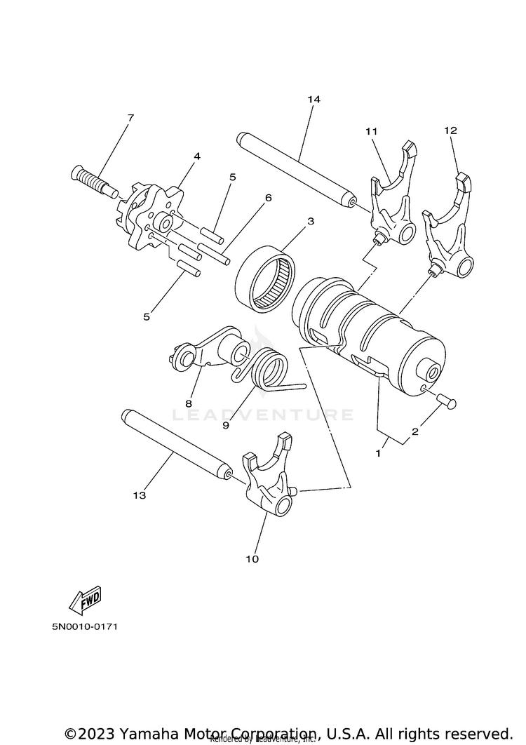 Shift Cam Fork Schematic