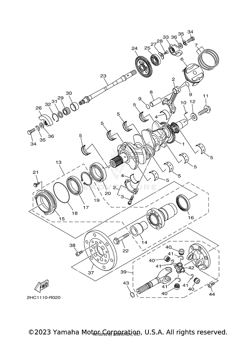 Crankshaft Piston YXZ1000R EPS SS SE - YXZ10YESJL - 2018 Schematic