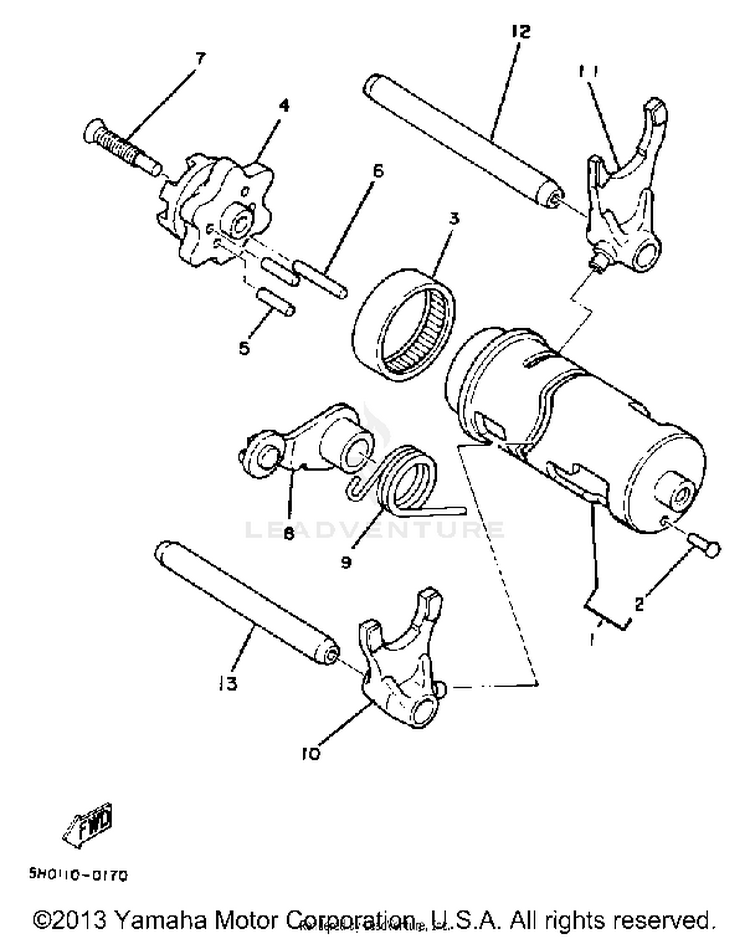 Shift Cam Fork Schematic