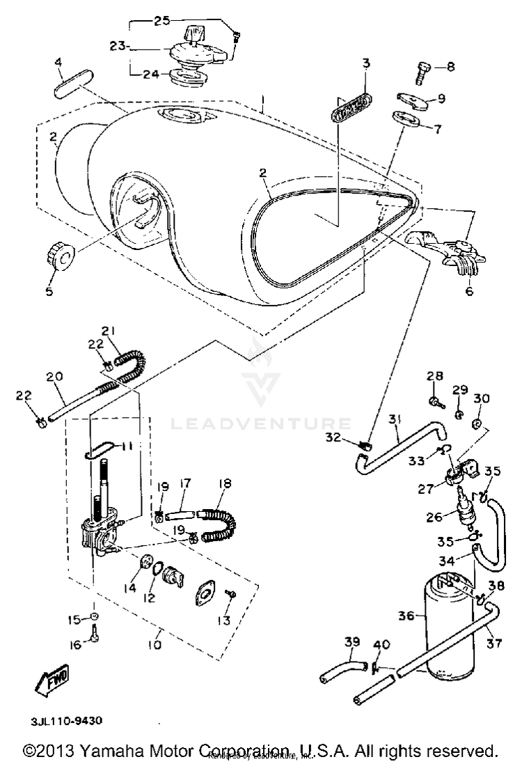 Fuel Tank  California Model Only Schematic