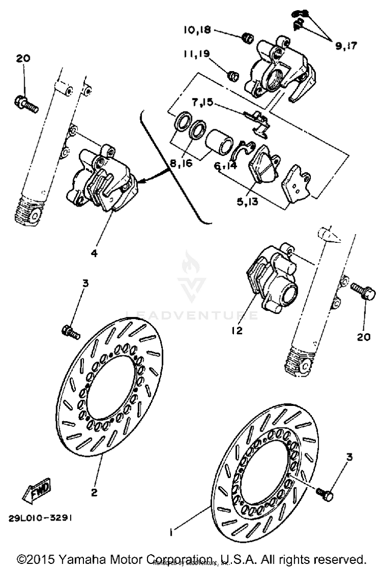Front Brake Caliper Schematic