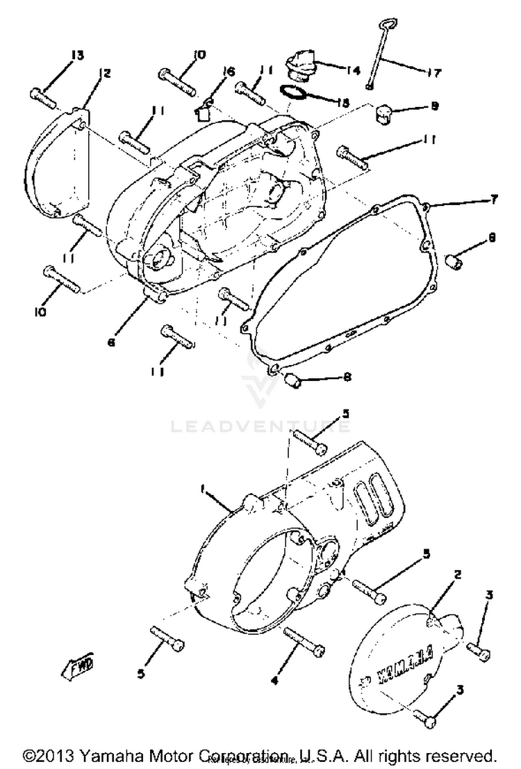 Crankcase Cover GT80C - 1976 Schematic