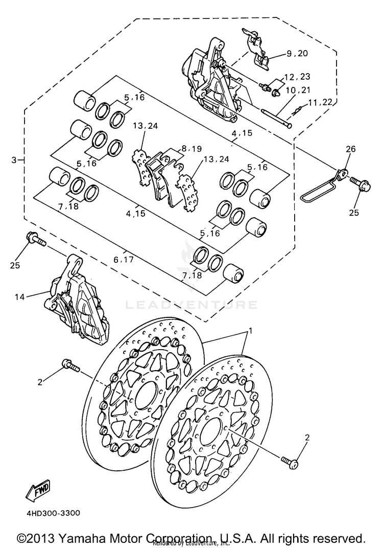 Front Brake Caliper Schematic