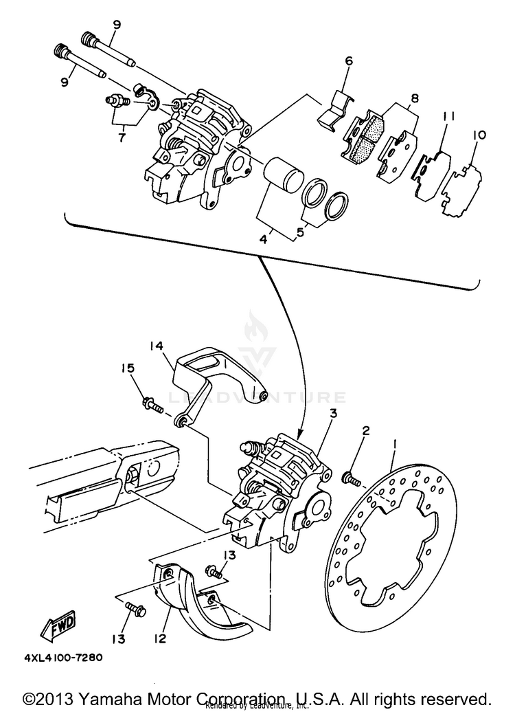 Rear Brake Caliper Schematic