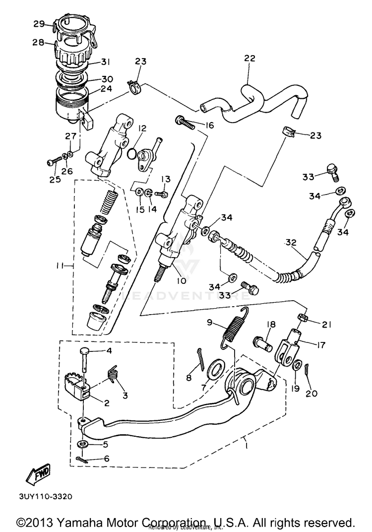 Rear Master Cylinder Schematic