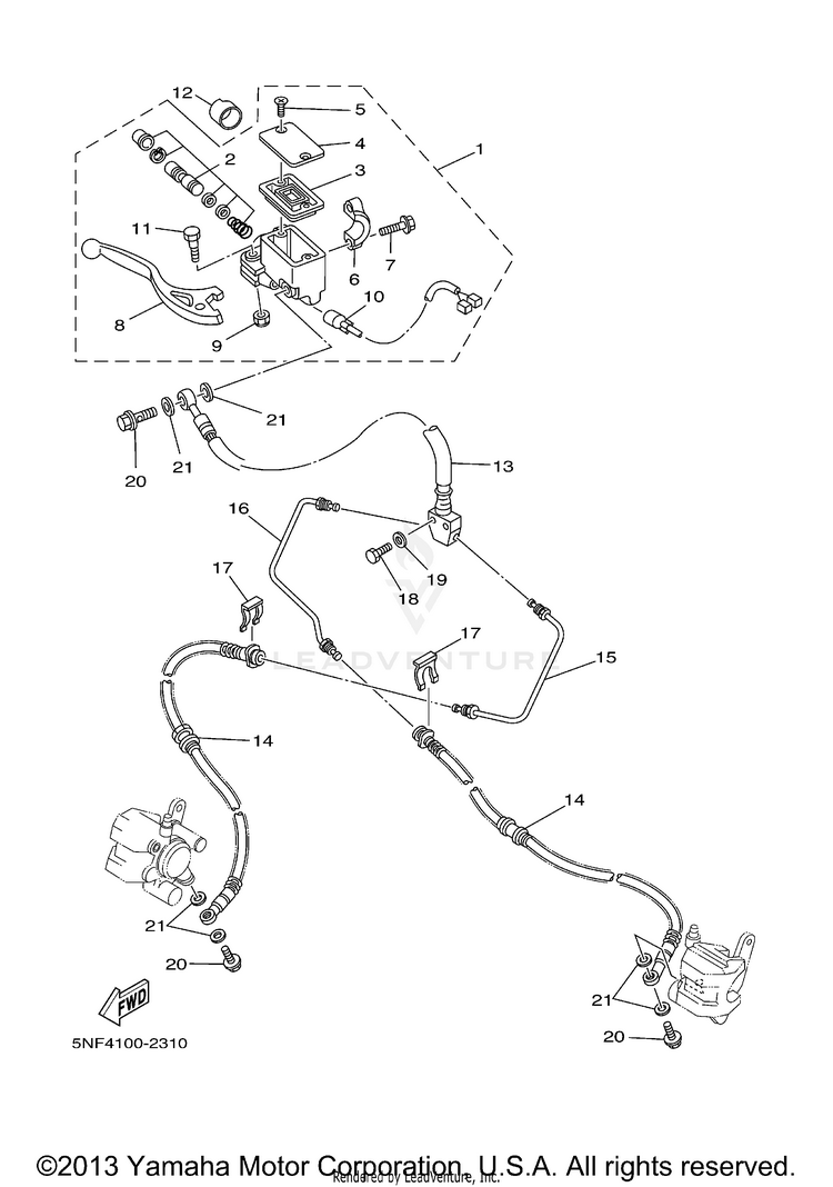 Front Master Cylinder Schematic