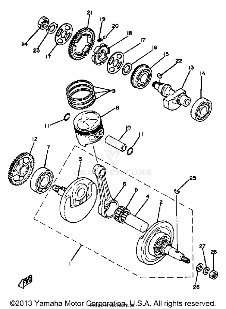Crankshaft - Piston Schematic