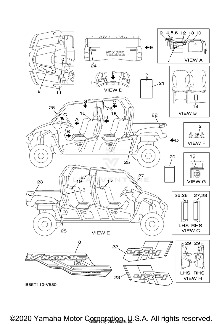 Emblem Label 1 VIKING VI EPS - YXC70VPXLG - 2020 Schematic