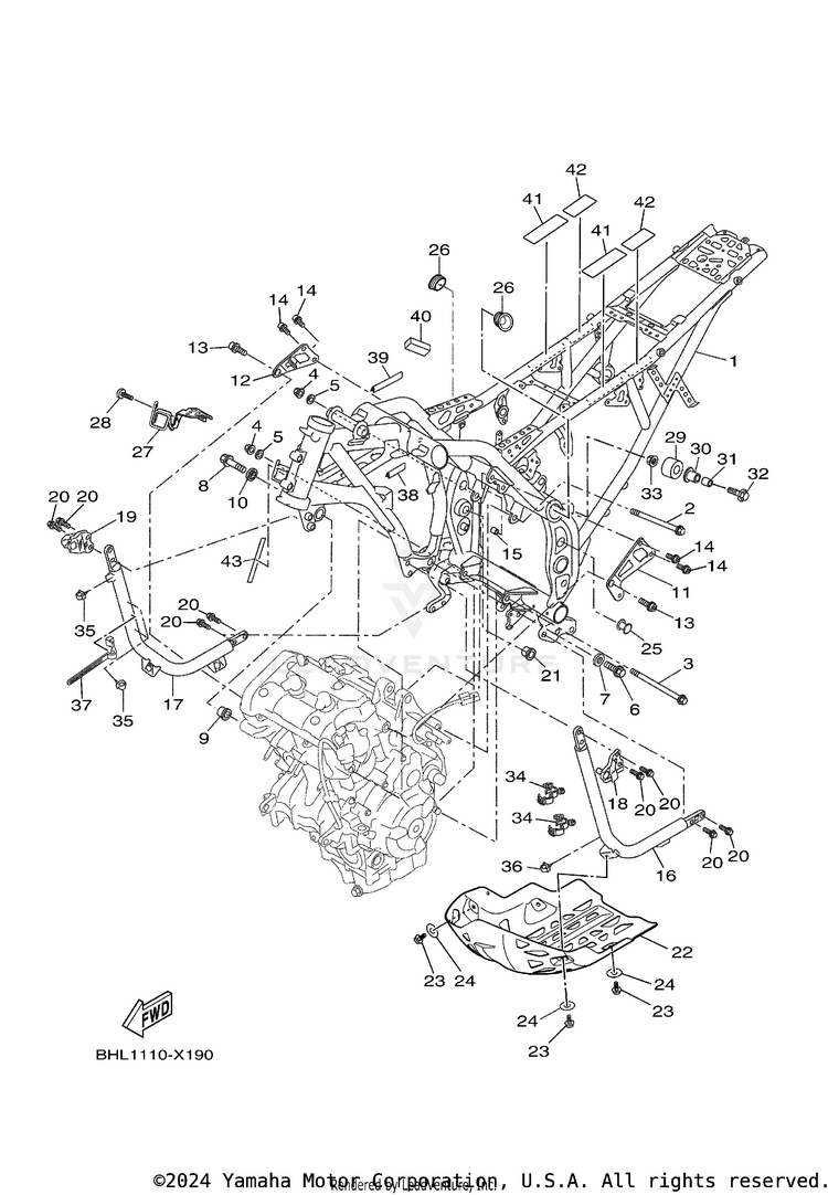 Frame TENERE 700 - XTZ7NB - 2022 Schematic