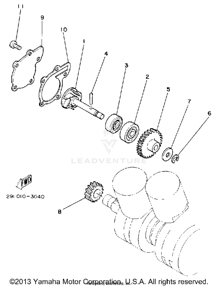 Water Pump BANSHEE - YFZ350D - 1992 Schematic