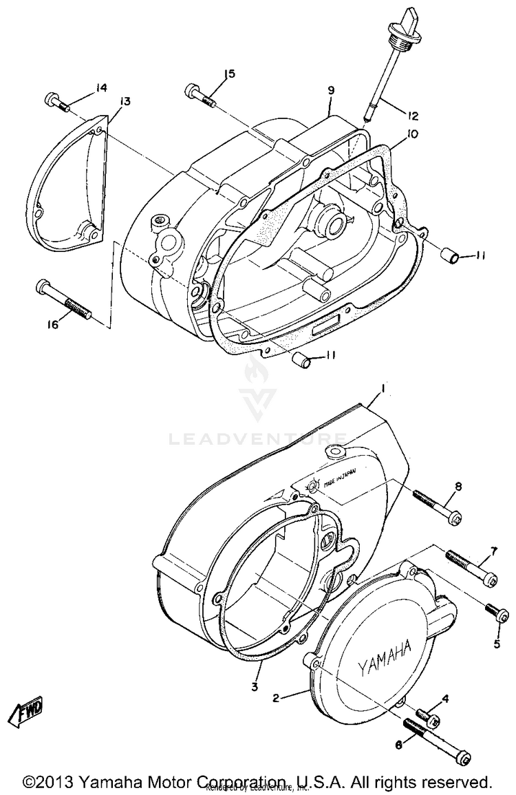 Crankcase Cover AT1B - 1970 Schematic