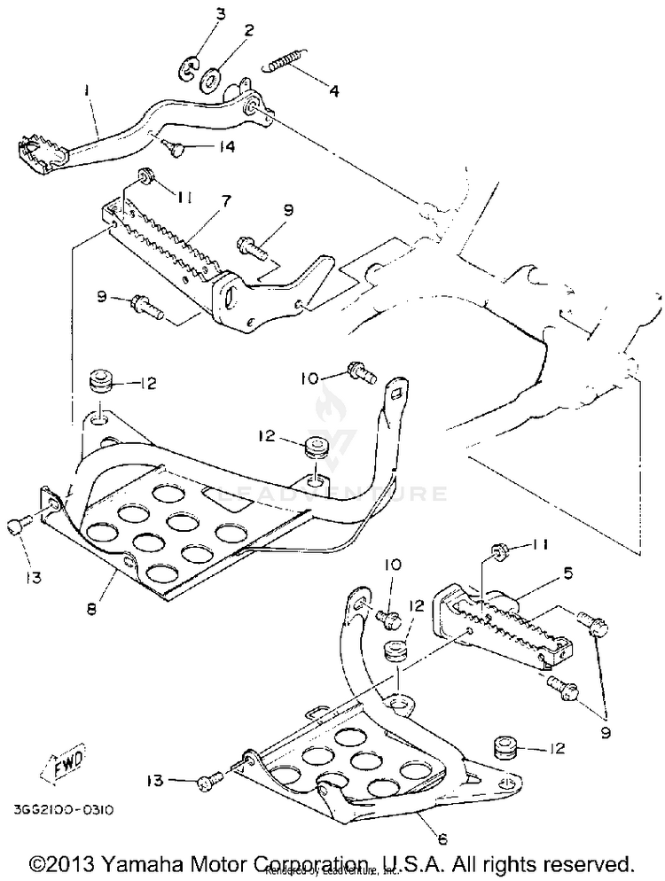 Stand-Footrest BANSHEE - YFZ350D_MN - 1992 Schematic