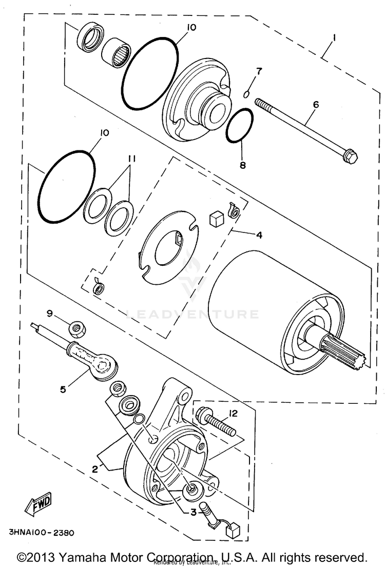 Starting Motor BIG BEAR 4WD - YFM350FWG_ - 1995 Schematic