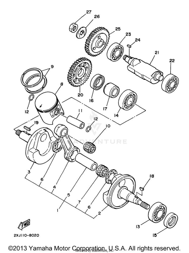 Crankshaft Piston Schematic