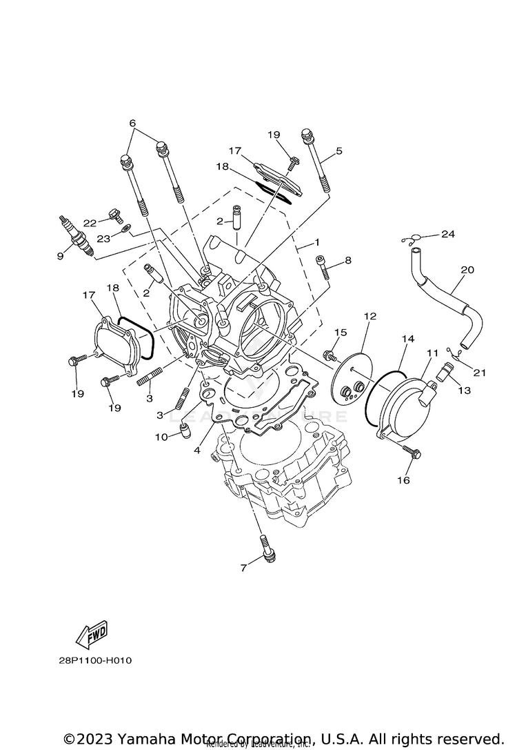 Cylinder Head GRIZZLY 550 4WD - YFM5FGAGR - 2011 Schematic