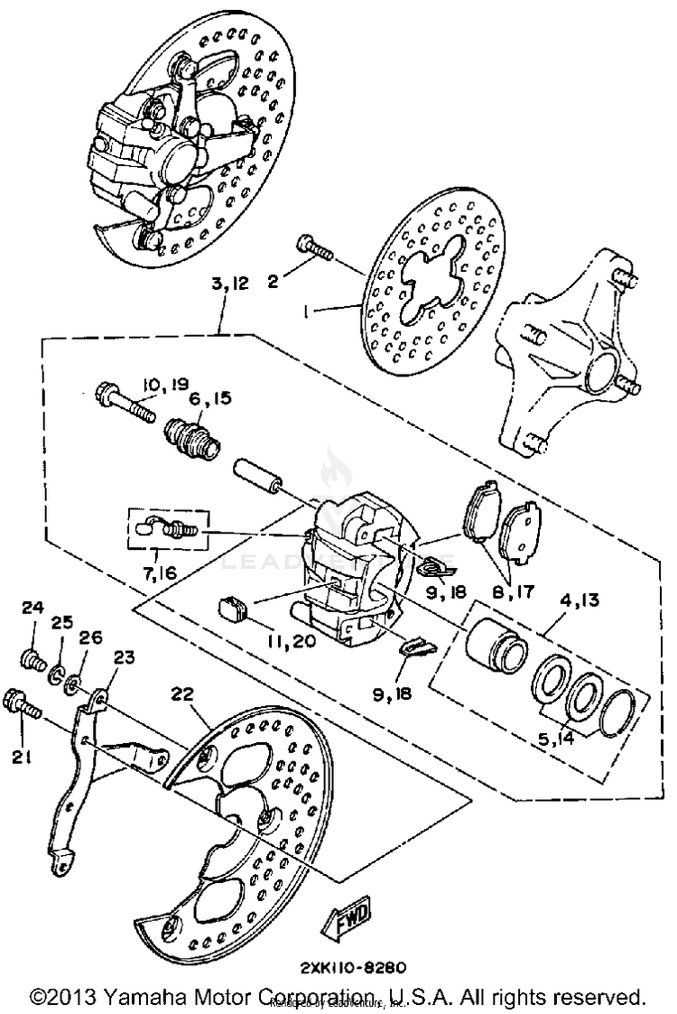Front Brake Caliper Schematic