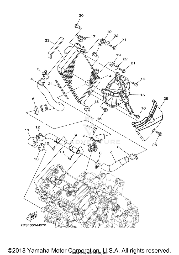 Radiator Hose SUPER TENERE - XTZ12HCL - 2017 Schematic
