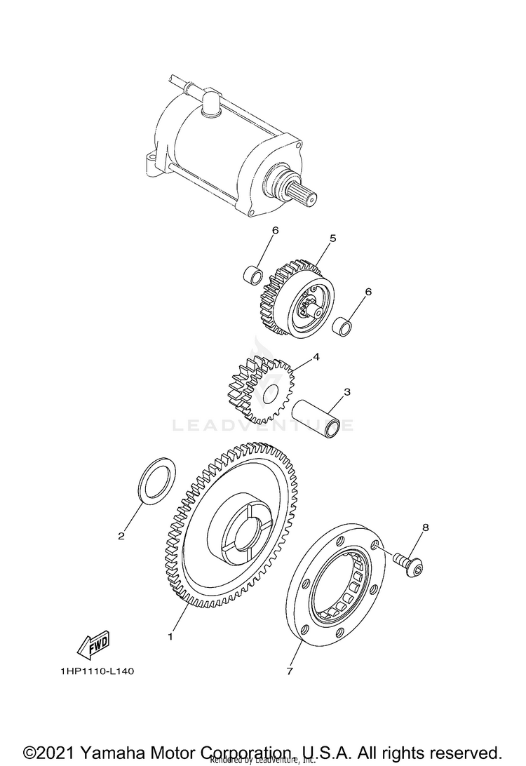 Starter Clutch KODIAK 700 EPS - YFM70KPANG - 2022 Schematic