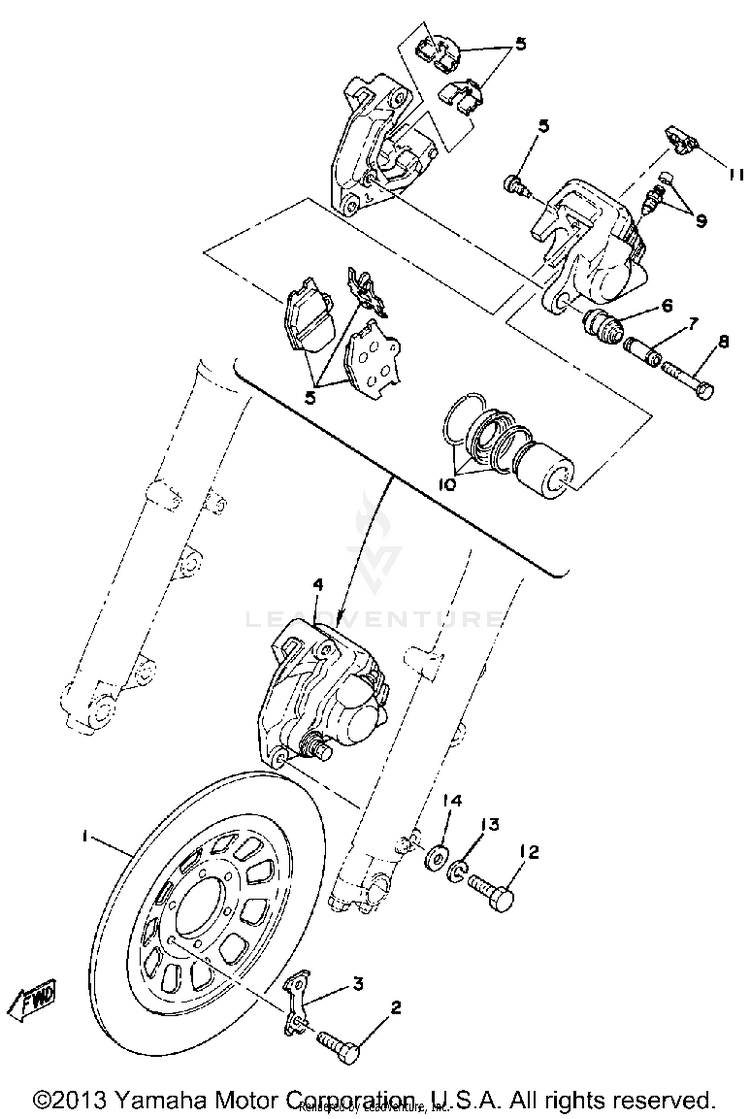 Front Brake Caliper Schematic