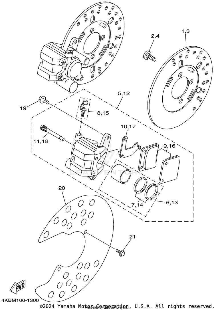 Front Brake Caliper Schematic