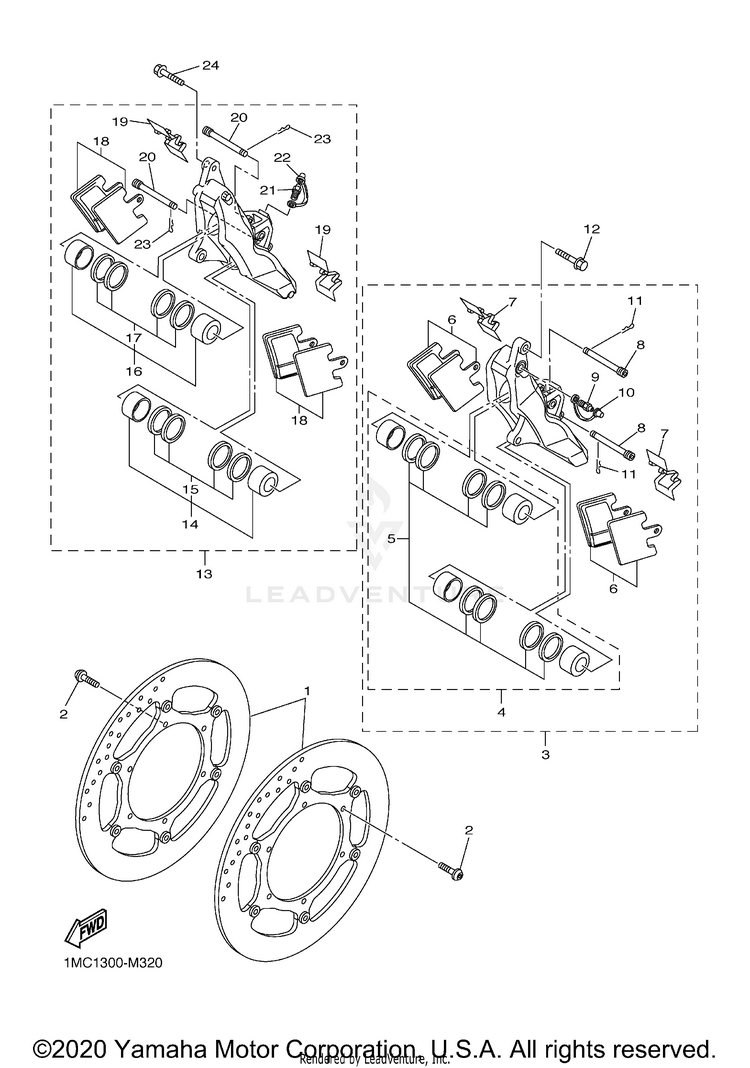 Front Brake Caliper Schematic