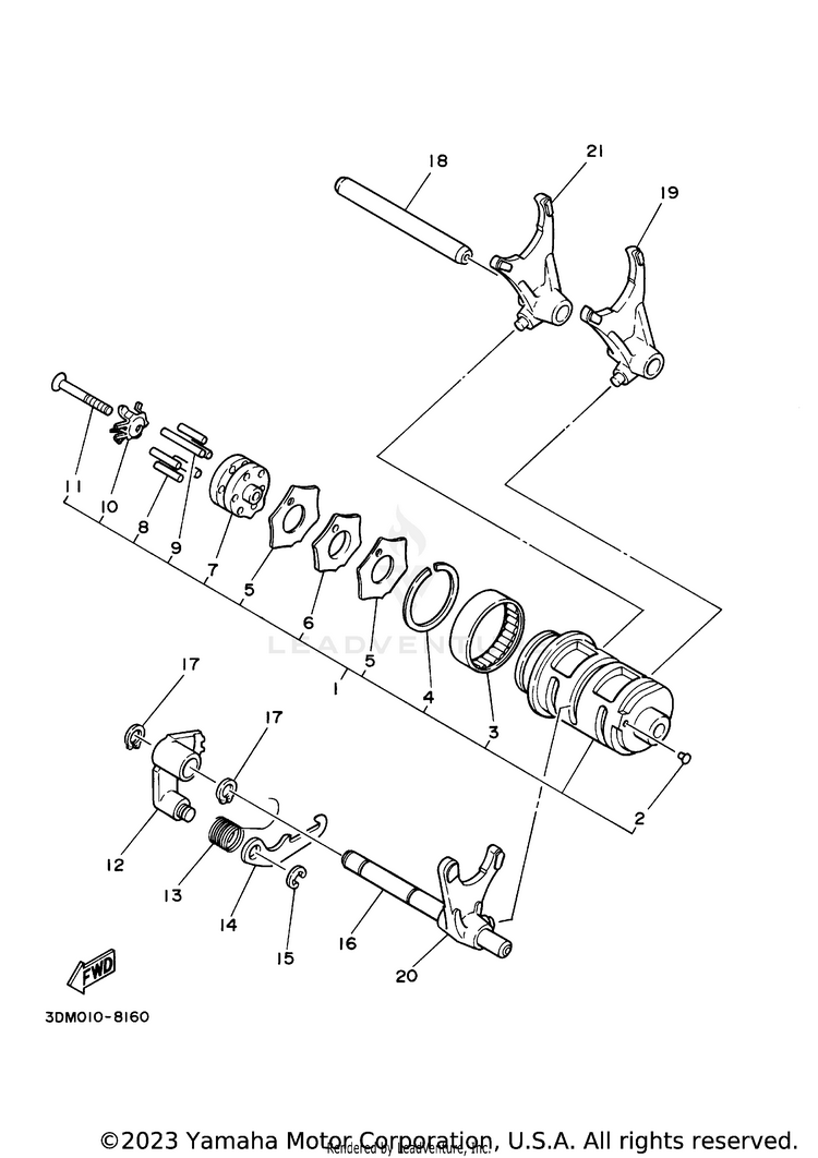Shift Cam Fork Schematic