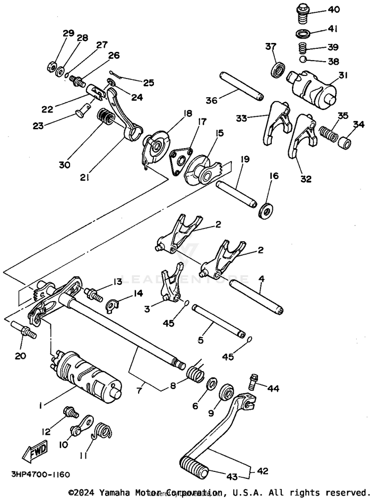 Shift Cam - Shift Fork Schematic