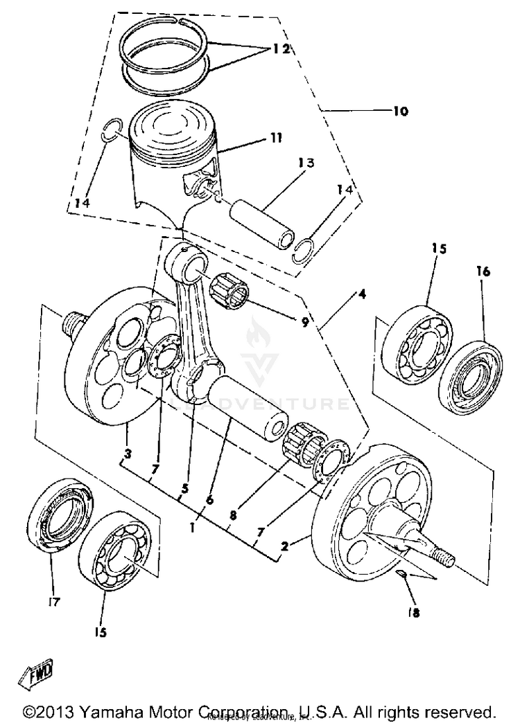 Crankshaft - Piston Schematic