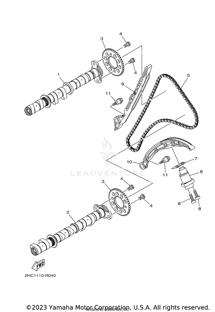 Camshaft Chain YXZ1000R EPS SS SE - YXZ10YESJL - 2018 Schematic