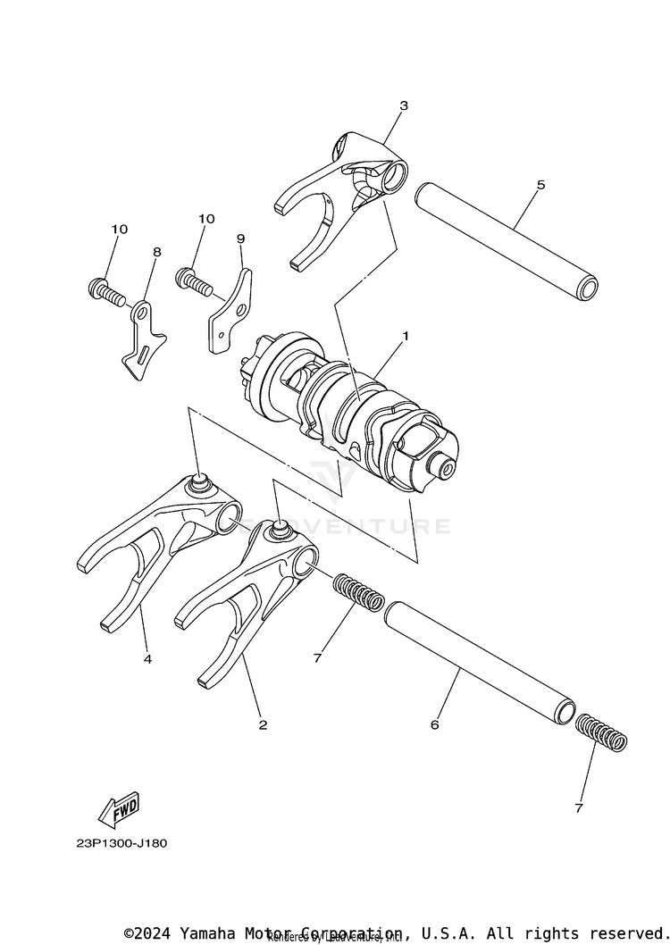 Shift Cam & Fork Schematic