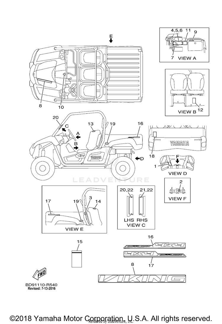 Emblem Label 1 VIKING - YXM70VDHHH - 2017 Schematic