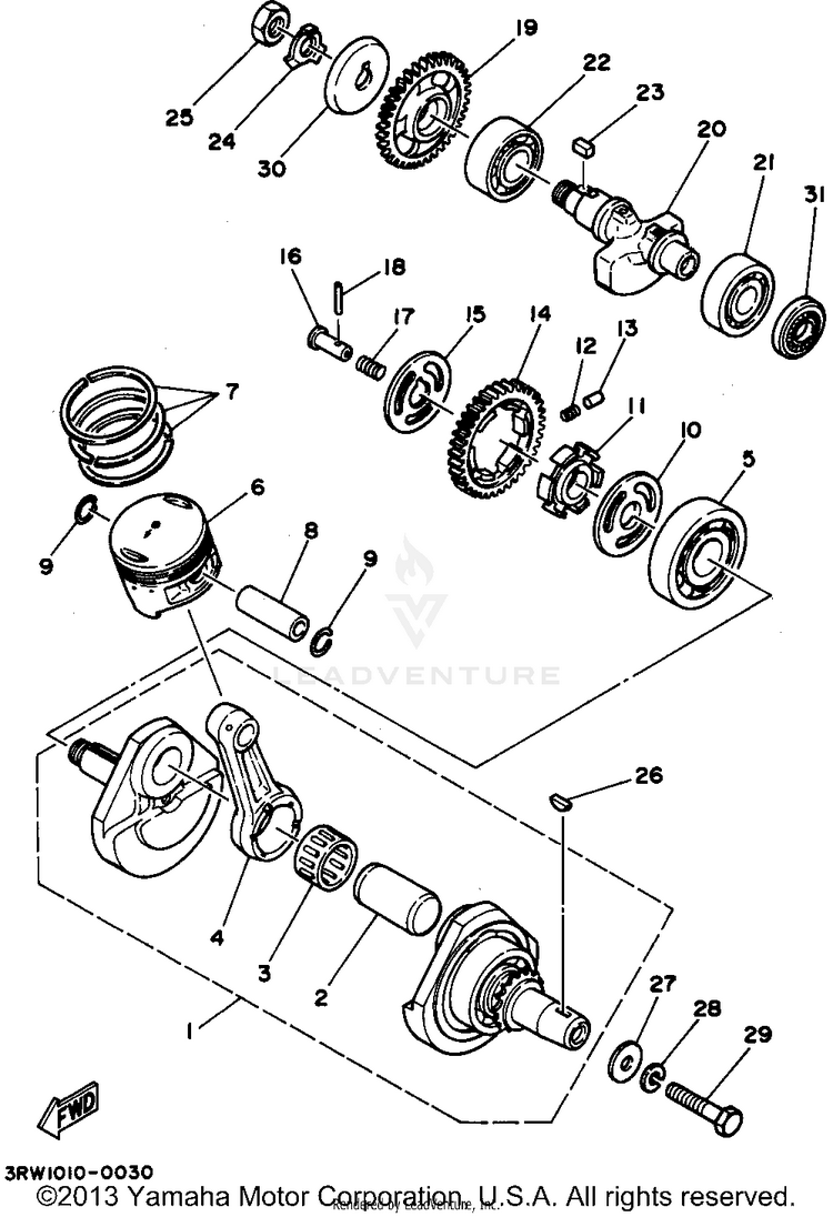 Crankshaft Piston Schematic
