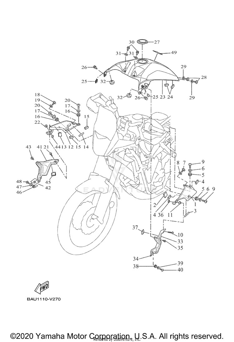Fuel Tank 2 XSR700 - XSR700JCL - 2018 Schematic