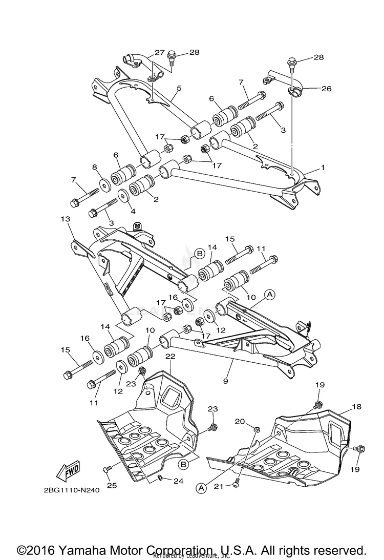 Rear Arm GRIZZLY 4WD HUNTER - YFM700DHFH - 2015 Schematic