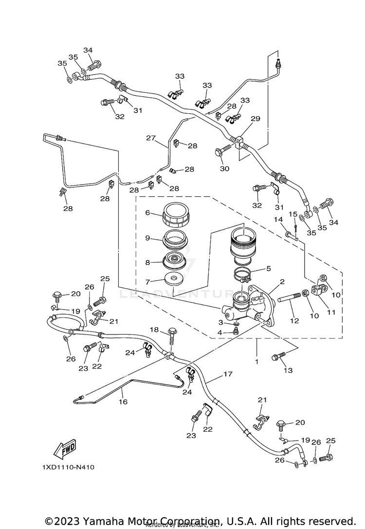 Master Cylinder VIKING 700 EPS - YXM700PEG - 2014 Schematic