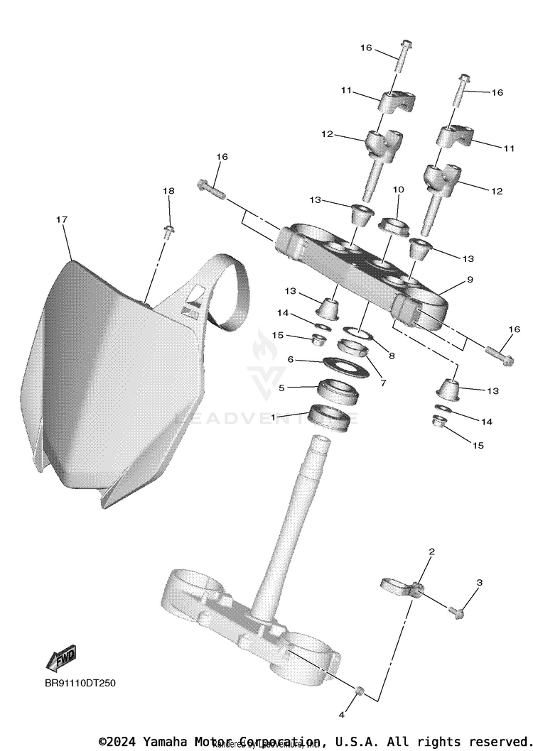 Steering YZ450F - YZ450FJL - 2018 Schematic