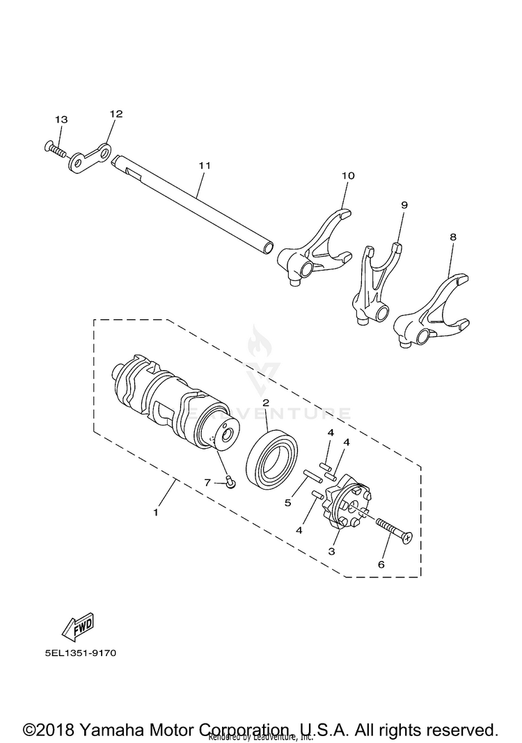 Shift Cam Fork Schematic